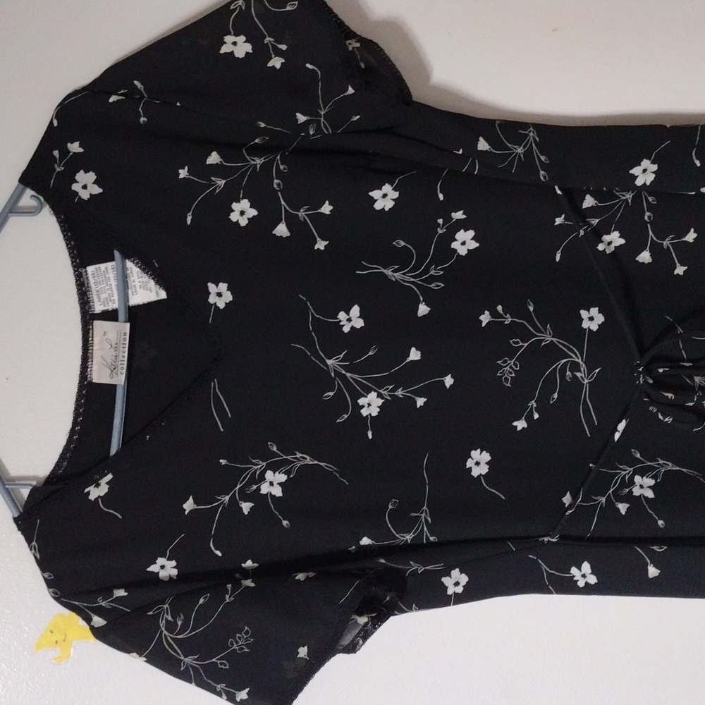 Kathie Lee Black and White Floral Dress
